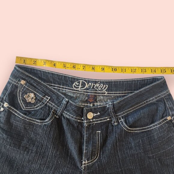 Vintage Y2k mcbling House of Dereon Dark wash boocut jeans size 9/10 hiphop - Picture 3 of 11